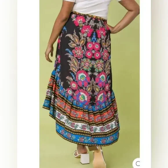 New Women’s Flying Tomato Plus Size Black Floral Skirt Maxi 1X 2X 3X - Picture 2 of 8